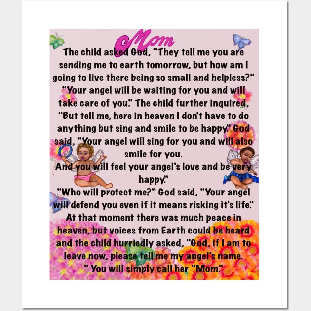 The best Mother’s Day gifts 2024 You will simply call her mom Beautiful poem about motherhood with angels Wall Art by Artonmytee